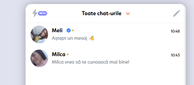fără poze, fără descriere, și la fiecare 5 minute primim un mesaj nou.