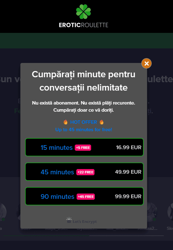 Cât costă EroticRoulette.
